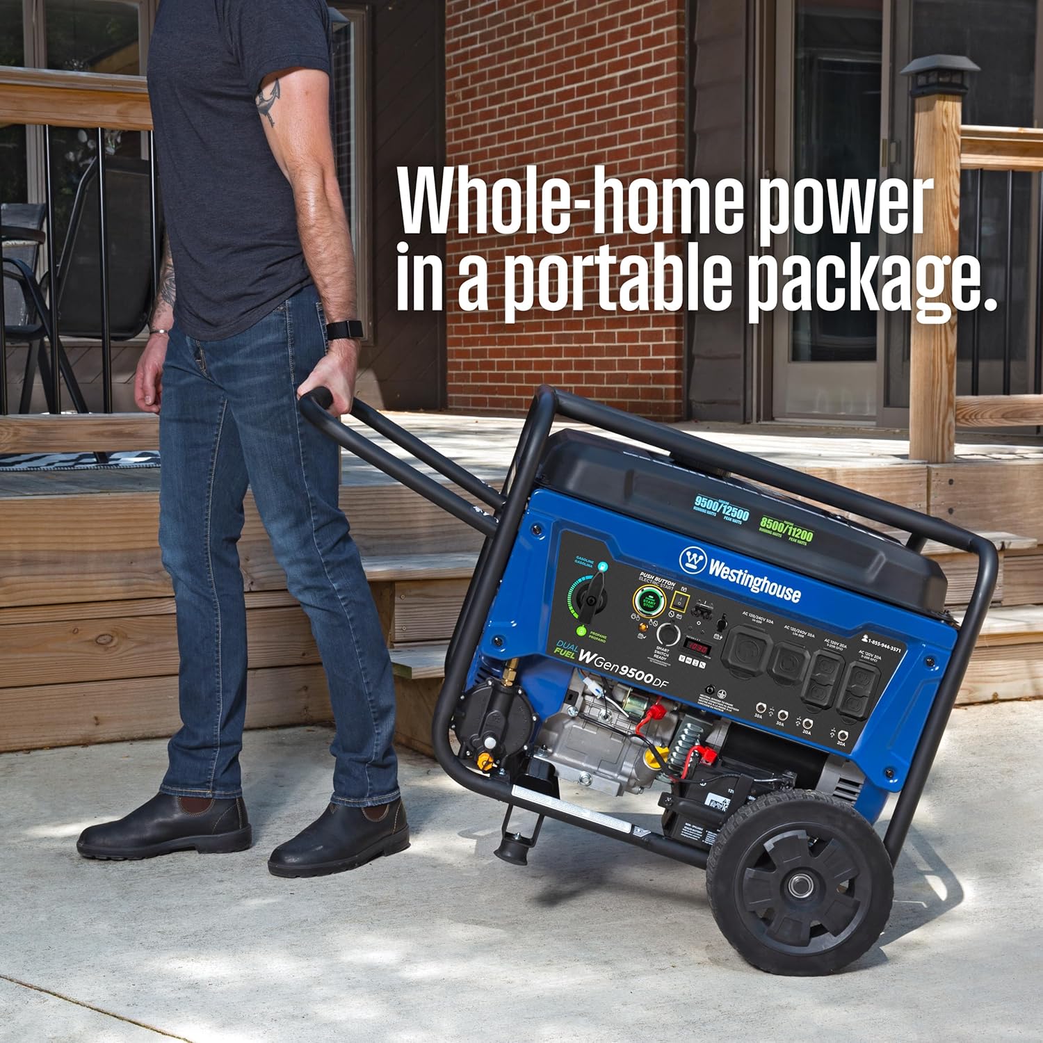 Westinghouse 12500 Watt Dual Fuel Home Backup Portable Generator-2
